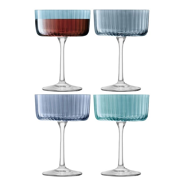 Gems Set of 4 Champagne/Cocktail Glasses 230ml, Sapphire