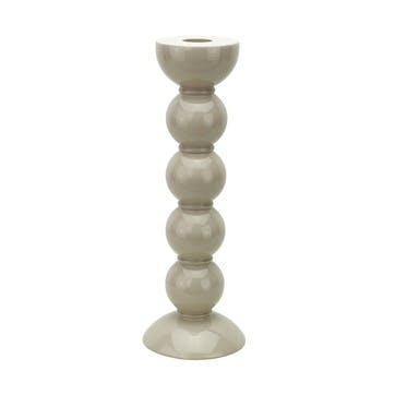 Bobbin Candlestick H24cm, Cappuccino