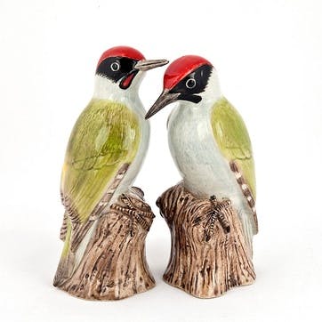 Woodpecker Salt & Pepper Shakers H10cm Green