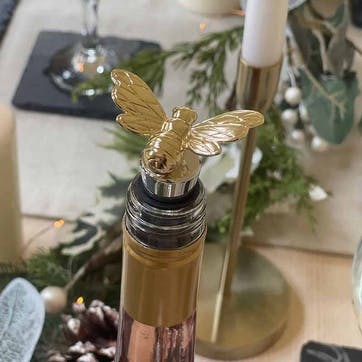 Bee Bottle Stopper H9.5cm, Gold