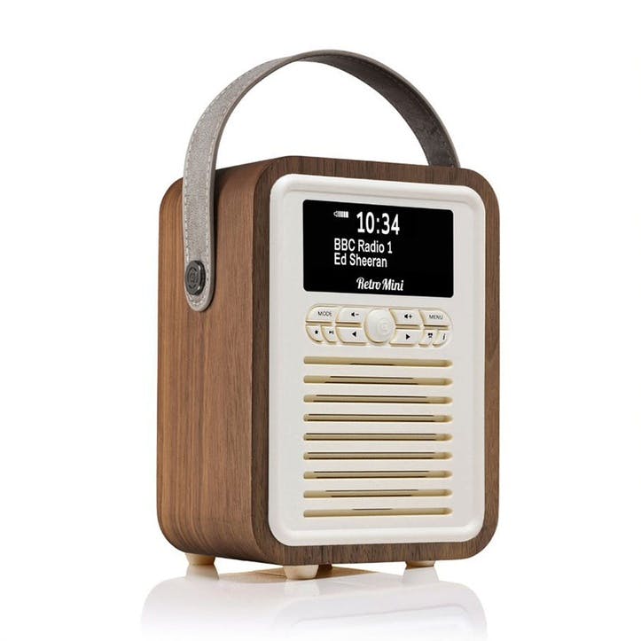 Retro Mini DAB Radio, Walnut