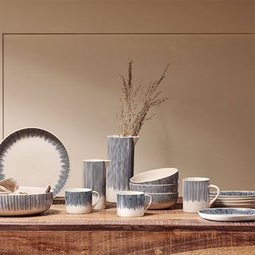 Karuma 12 Piece Dinner Set, Blue & White