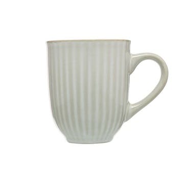 Ribbed Mug , 400ml, Light Grey