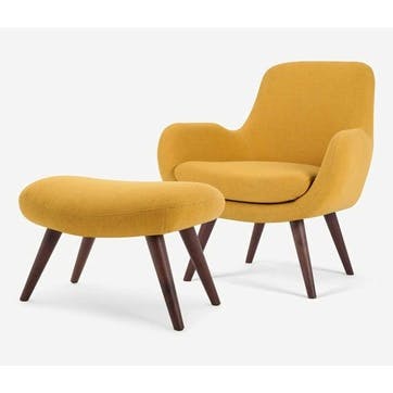 Moby Accent Chair, H87 x W73 x D76cm, Yolk Yellow
