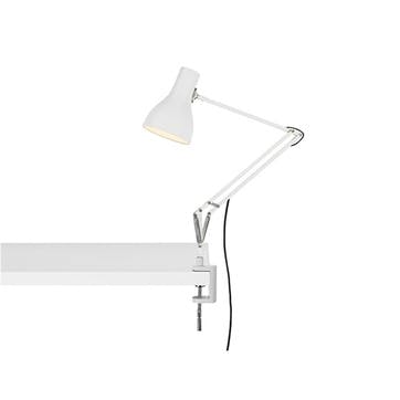 Type 75 Lamp with Desk Clamp, Alpine White