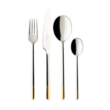 24 piece cutlery set, Villeroy & Boch, Ella, stainless steel with partial gold plate
