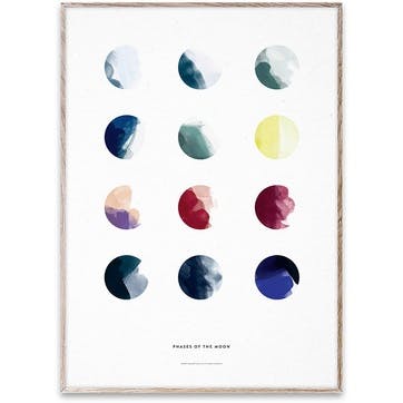 Moon Phases Framed Print 30 x 40cm, Multi