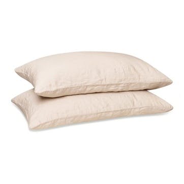 Linen Pair of Standard Pillowcases, Almond