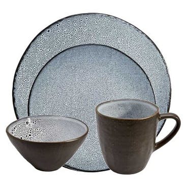 Lava 16 Piece Dinner Set,  Dark Grey