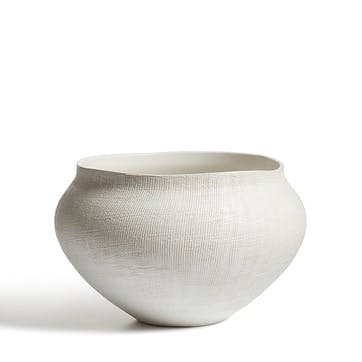 Perry Textured Vase H22cm, White
