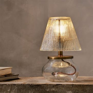 Dimalai Recycled Glass Table Lamp H27cm, Clear