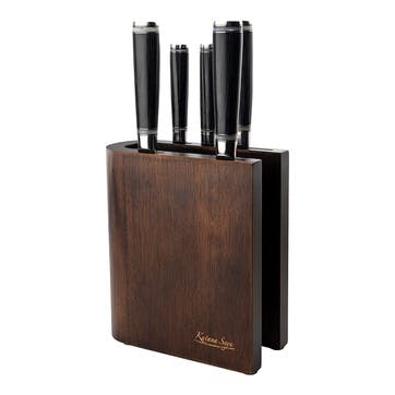 Katana Saya Pakkawood 6 Pce Knife Block Set ,