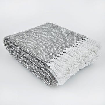 Diamond Blanket, 250cm x 130cm, Slate Grey