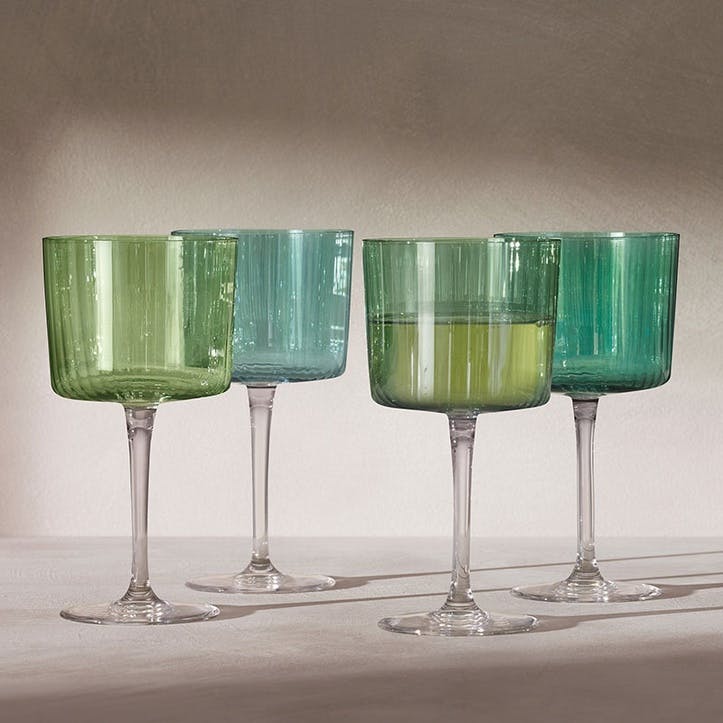 Gems Set of 4 Wine Glasses 250ml, Jade