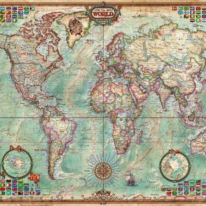 Political Map of the World 1500 piece Jigsaw Puzzle