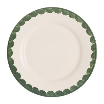 Scallop Dinner Plate Set of 2, D28cm, Green