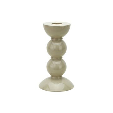 Bobbin Candlestick H14cm, Cappuccino