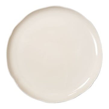Plume Flat Dish D31.5cm, Nude