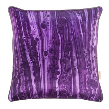 Zebra Velvet Cushion  47 x 47cm, Violet