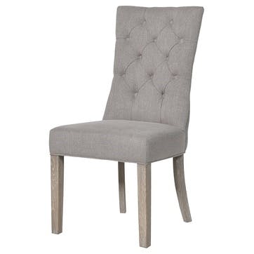 Dining chair, 103 x 52 x 65cm, Luna Home, grey button