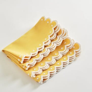 Daisy Set of 2 Placemat & Napkins, 40cm, Yellow