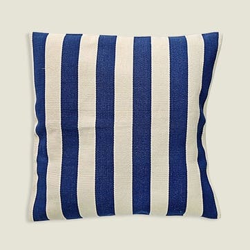 Olivia Striped Woven Cushion Cover 50cm, Blue