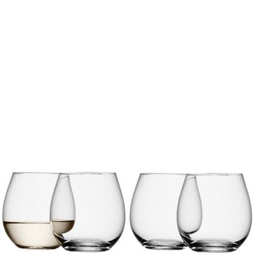 LSA Wine Stemless White Wine Glass 370ml, Set of 4