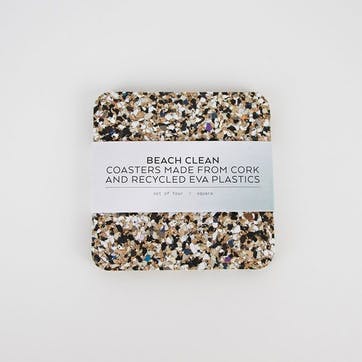 Beach Clean Set of 4 Coasters W10 x L10cm, Multi