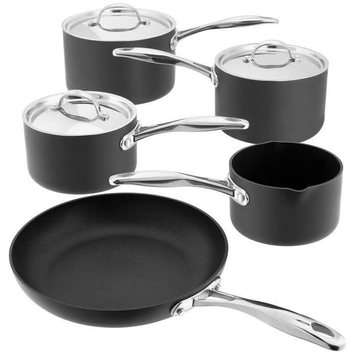 Hard Anodised Non-Stick Saucepan Set, 5 Piece