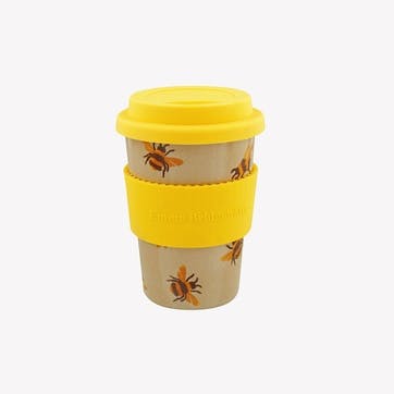 Bees Husk Travel Cup 425ml, Yellow