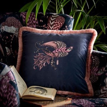 Square cushion, Emma J Shipley, Audubon, pink