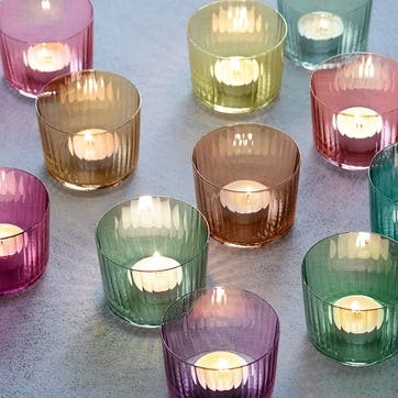 Gems Set of 4 Tealight Holders H6cm, Jade