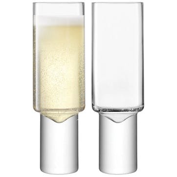 Boris Set of 2 Champagne Flutes 240ml, Clear