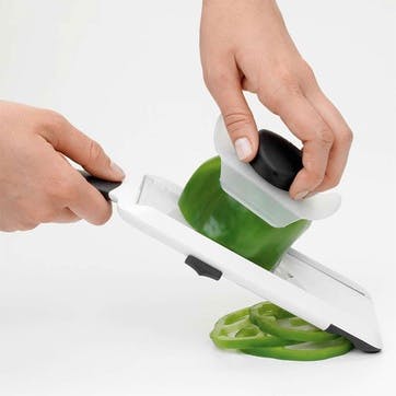 Hand-held mandoline slicer, OXO