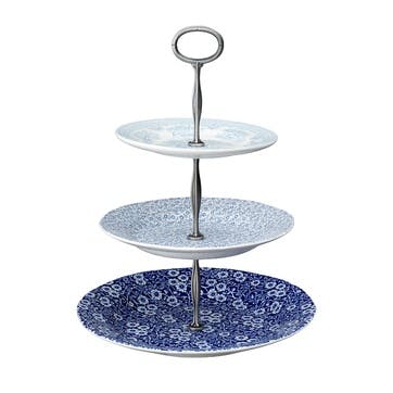 Calico/Felicity/Pheasants 3 Tier Cake Stand, Blue