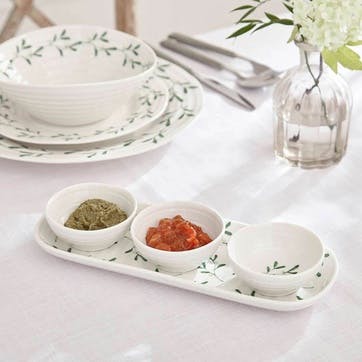 Mistletoe Ceramic 3 Bowl & Tray Set