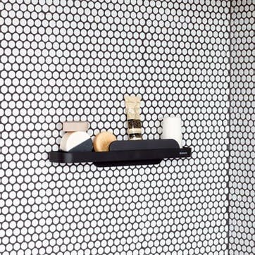 MindSet Shower Shelf With Squeegee , Dark Grey