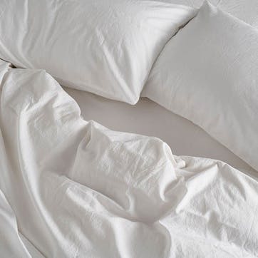 Relaxed Cotton Pair of Standard Pillowcases, Snow