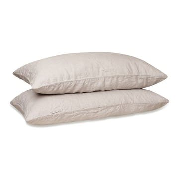 Linen Pair of Standard Pillowcases, Dove Grey