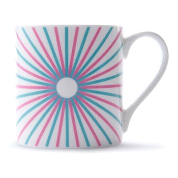 Mug, H9 x D8.5cm, Jo Deakin LTD, Burst, pink/turquoise
