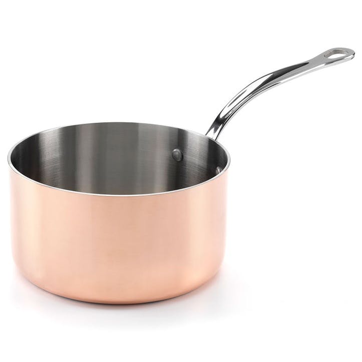 Induction Saucepan with Lid, 18cm, Copper