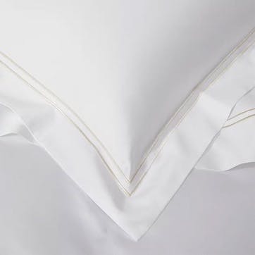 Symons Double Row Cord Oxford Pillowcase Standard, White/Natural