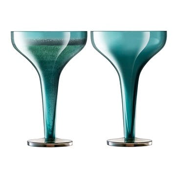 Epoque Champagne Saucer Set of 2, 150ml, Peacock