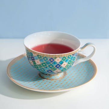 Teas & C's Kasbah Porcelain Footed Cup & Saucer  200ml, Mint