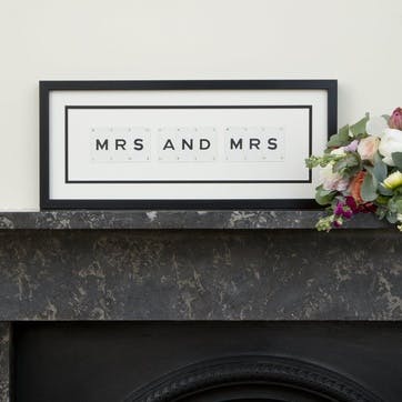 'Mrs & Mrs' Word Frame