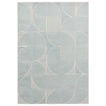 Muse Modern Geometric Swirl Rug 120 x 170cm, Blue