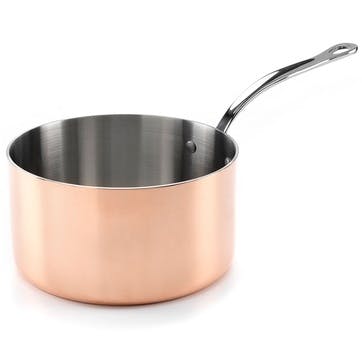 Induction Saucepan with Lid, 20cm, Copper