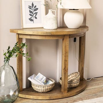 Oxhill Curved Console Table, Natural