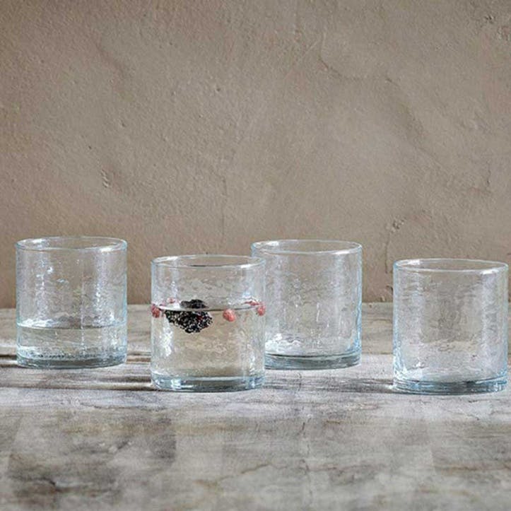 Set of 4 Yala Hammered Tumbler, Clear