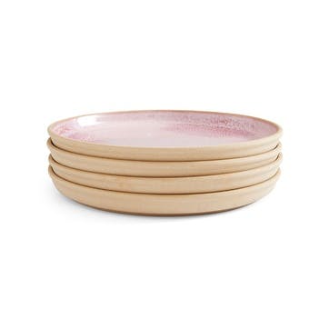 Minerals Set of 4 Side Plates D21.5cm, Rose Quartz